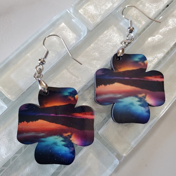 Lake Reflections Earrings - Picture 7 of 8